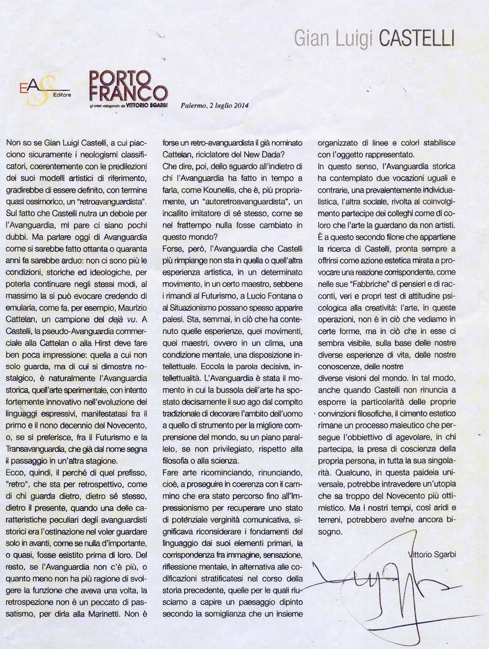 Critica e inquadramento storico di Vittorio Sgarbi